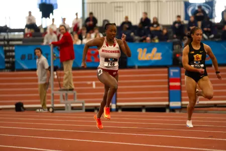 Kiley Robbins sprints at the Big Ten Indoor Championships