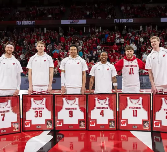 The Men's Basketball seniors during senior day