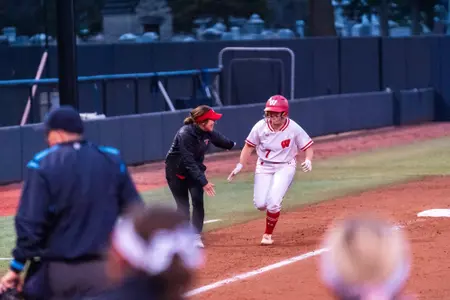 Kendra Lewis rounds the bases in Illinois