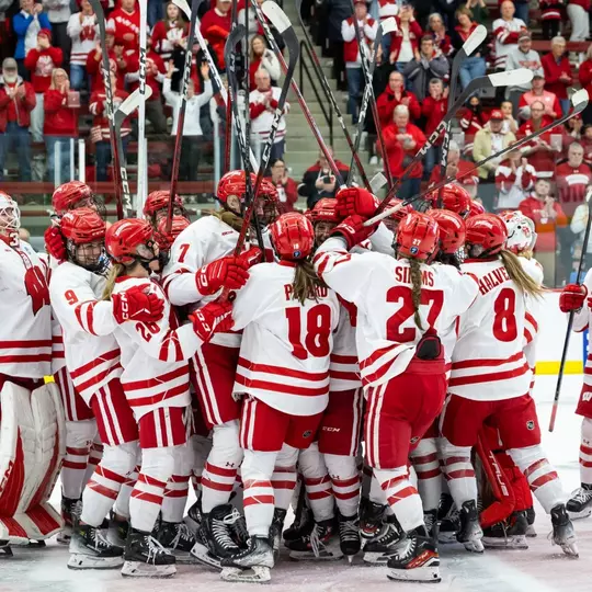 Wisconsin women’s hockey versus Clarkson in the NCAA D1 Regional Final in the LaBahn Arena in Madison, Wisconsin. (Photo by Taylor Wolfram / Wisconsin Athletic Communications)