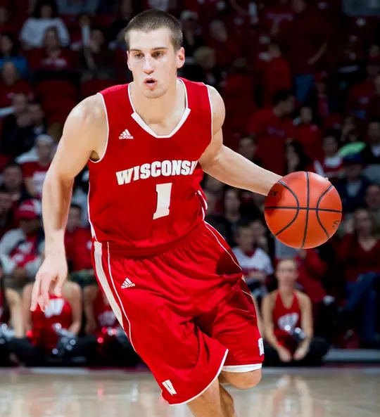 Wisconsin Badgers guard Ben Brust (1) handles the ball during the Red/White scrimmage on October 30, 2011 in Madison, Wisconsin. The Red team won 72-56 . (Photo by David Stluka)