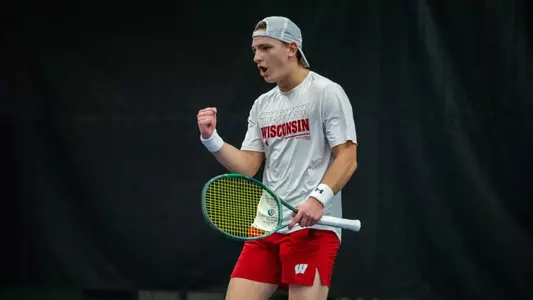 Patrik Meszaros celebrates a point