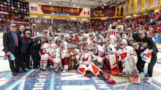 Wisconsin celebrates its eighth national championship following a 4-3 win over Ohio State