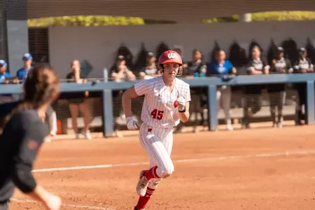 Alivia Bark trots to first base in a game against Georgia State