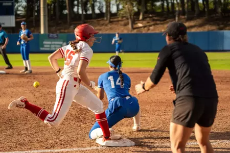 Alivia Bark hustles for the hit against Seton Hall
