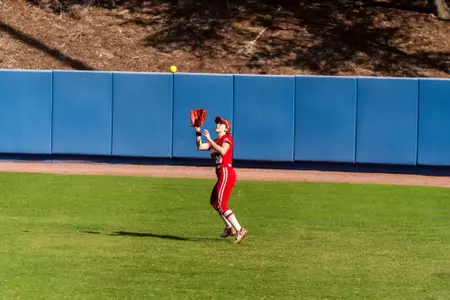 Molly Schlosser hauls in the catch against Seton Hall