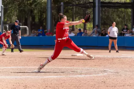 Molly Jacobson delivers a pitch against Seton Hall