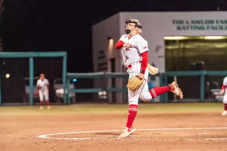 Kendra Lewis throws a pitch at USF