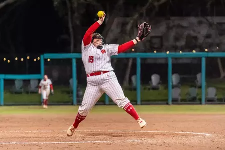Gabi Salo winds up for the pitch against USF