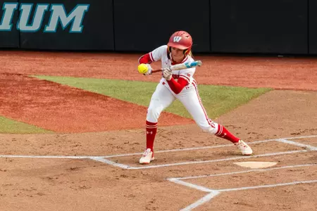 Molly Schlosser lays down a bunt against Bowling Green