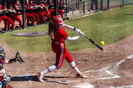 Brooke Kuffel hits a pitch against NIU