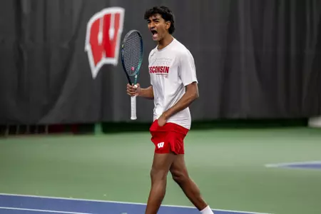 Sachiv Kumar celebrates a point