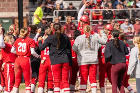 Emily Bojan celebrates after hitting a home run at the Saluki Invitational