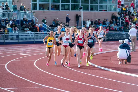 Kylie Finger runs at the Big Ten Outdoor Championships.