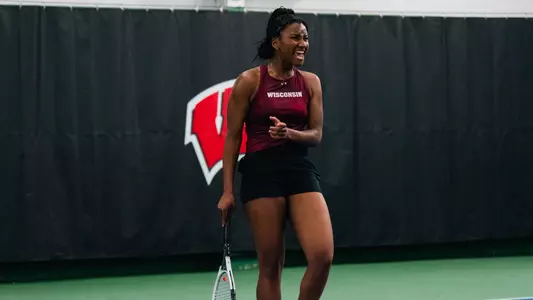 Johnson celebrates point vs. Purdue
