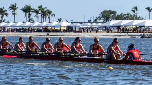 Eight rowing at Nathan Benderson Park at the B1G Invitiational