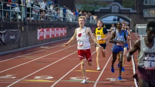 Nick Gilles takes second in the steeplechase at the Penn Relays