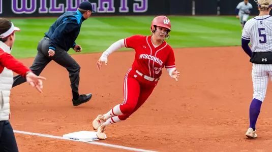 Hilary Blomberg rounds the bases against Northwestern