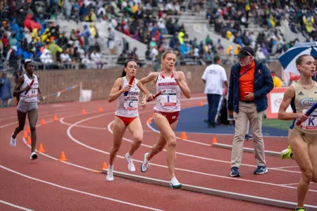 Leane Willemse runs at the Penn Relays.