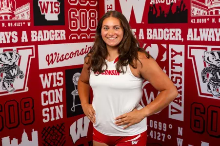 Taylor Kesner poses at media day.