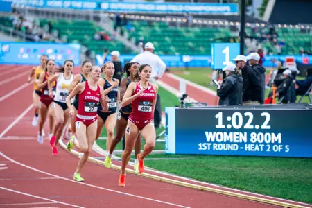 Emma Kelley runs at the Big Ten Outdoor Championships