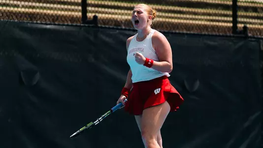 Reynoldson celebrates point in NCAA Tournament
