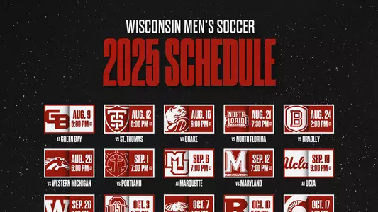 2025 Men's Soccer Partial Schedule Graphic
