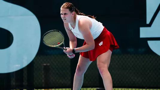 Sholokhova waits for the serve