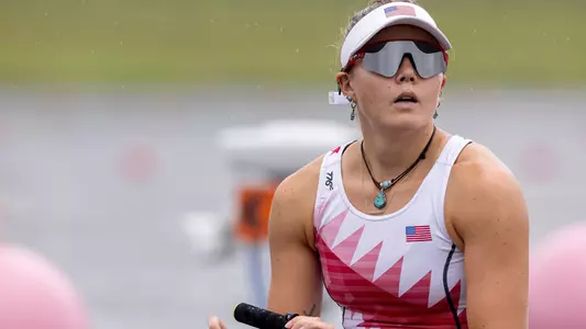 Lauren O'Connor at the Paris Olympics (courtesy of USRowing/Row2k)