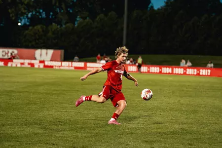Kuhr plays the ball in an open field