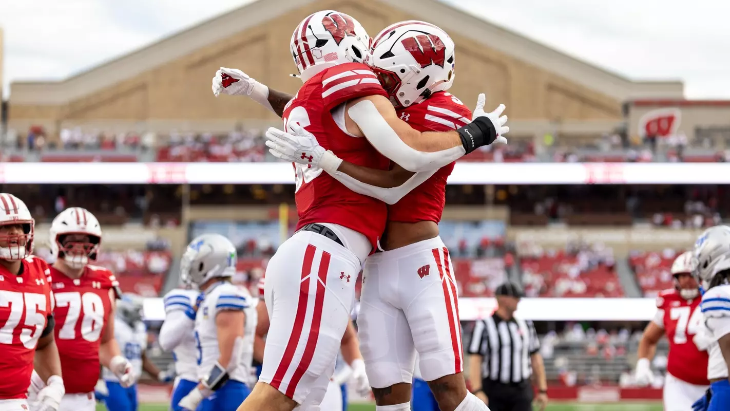 Lance Mason celebrates a touchdown
