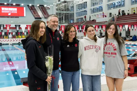 Wanezek family at Swimming Senior Day 2026