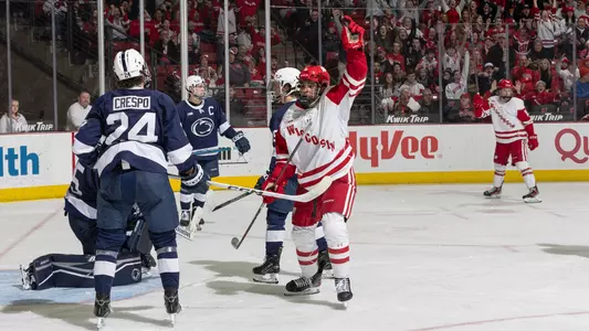 Simon Tassy celebrates a goal vs. Penn State