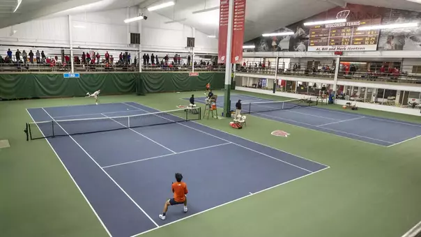Wisconsin men's tennis plays in front of big crowd at Nielsen, April 29, 2022