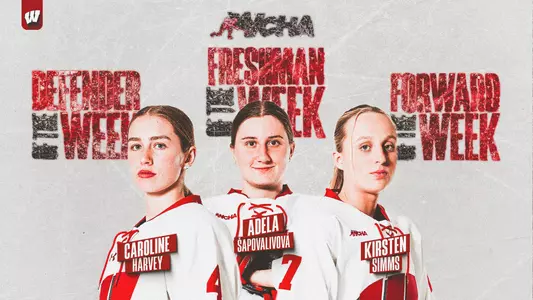 Harvey, Simms, Sapovalivova WCHA Weekly Honors