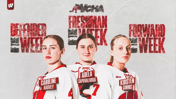 Harvey, Simms, Sapovalivova WCHA Weekly Honors