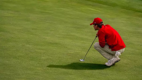 Drew Sacia lines up a shot at the Bush Cup at Whistling Straits
