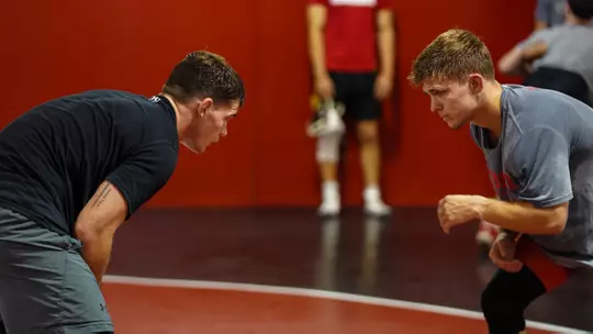 Alan Koehler at wrestling practice in Sept. 2026