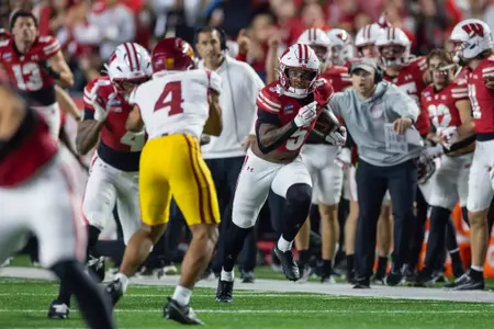 Wisconsin Badgers during a an NCAA Big Ten Conference college football game against USC Trojans, Sat., Oct. 24, 2026, in Madison, Wis. (Photo by David Stluka/Wisconsin Athletic Communications)
