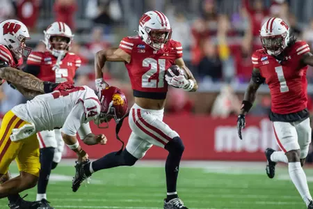 Wisconsin Badgers during a an NCAA Big Ten Conference college football game against USC Trojans, Sat., Oct. 24, 2026, in Madison, Wis. (Photo by David Stluka/Wisconsin Athletic Communications)