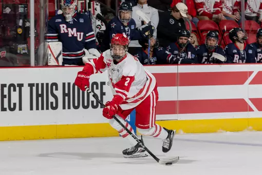 Luke Osburn skating down the ice