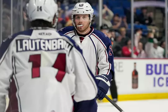 Owen Lindmark skating for the Tulsa Oilers