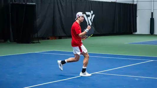 Matthew Fullerton celebrates a point
