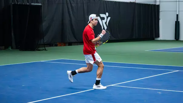 Matthew Fullerton celebrates a point