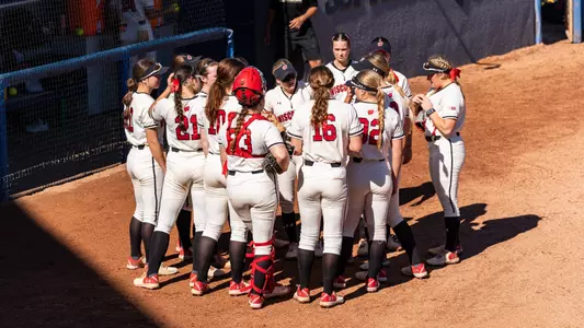 Badgers gather after an inning ends at FGCU Classic.