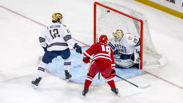 Adam Pietila scoring a goal at Notre Dame