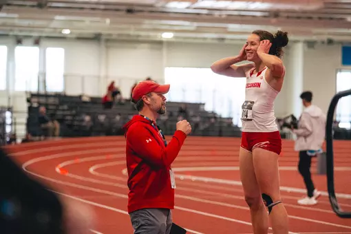 Kylah Saleh at Big Ten indoors after pent long jump