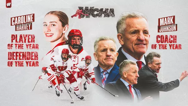 Caroline Harvey and Mark Johnson WCHA Awards