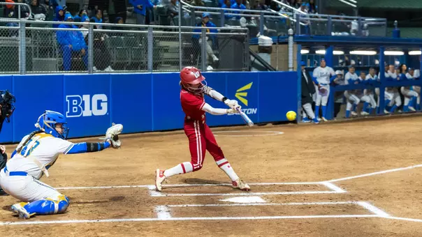 Danielle Lucey barrels a hit against UCLA.