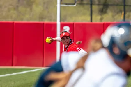 Alivia Bark throws Michigan runner out